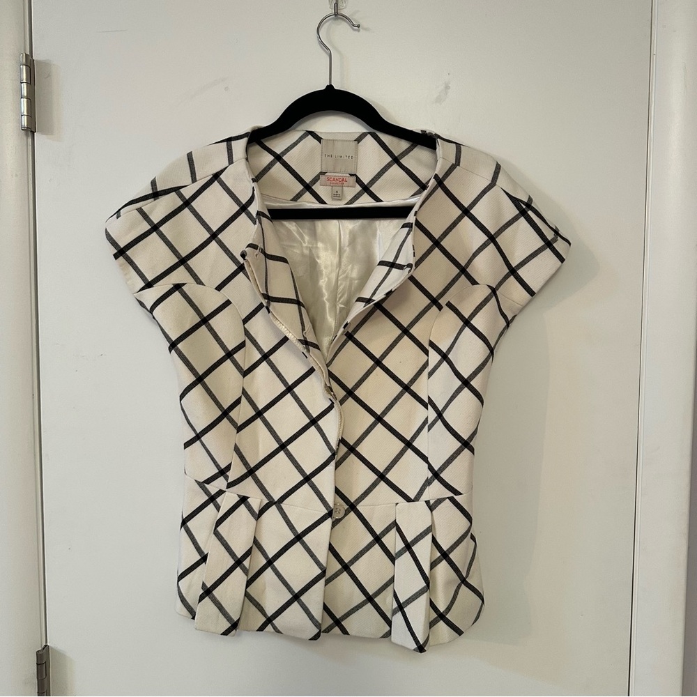 The Limited Black and White Checkered Blouse